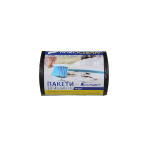 Пакети для сміття 35л/100шт,500х600мм, міцні, чорні,11мкм,ПВТ (LDPE) BuroClean EuroStandart