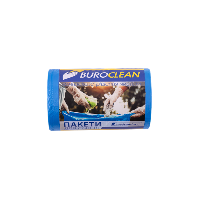 Пакети для сміття 35л/100 шт, сині, 500х600мм, 8мкм, ПНТ (HDPE), BuroClean EuroStandart #1