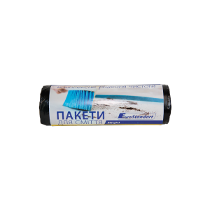 Пакети для сміття 160л/10шт, 900х1200мм, міцні, чорні, 25мкм, ПВТ (LDPE), BuroClean EuroStandart