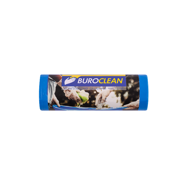  Пакети для сміття 120л/10 шт, 700х1050мм, міцні, сині, 21мкм, ПВТ (LDPE), BuroClean EuroStandart #1