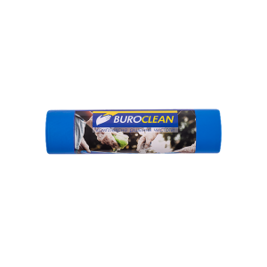 Пакети для сміття 240л/5 шт,900х1300мм, міцні, сині, 35мкм, ПВТ (LDPE), BuroClean EuroStandart