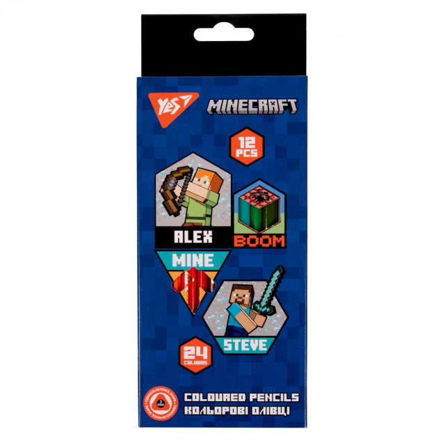 Олівці кольорові YES 12/24 кол. Minecraft #2