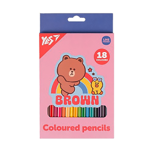 Олівці кольорові Yes 18 кольорів Line Friends Choco and Sally