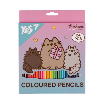 Олівці кольорові Yes 24 кольорів Pusheen Stormy and Pip