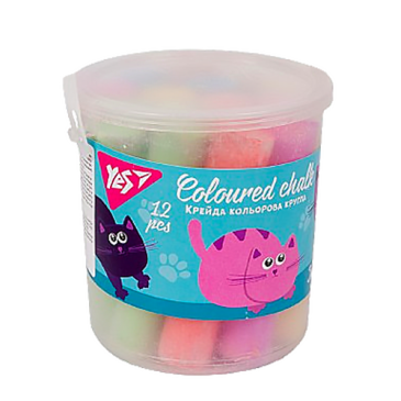 Крейда кольорова YES Kittecon 12 шт, JUMBO, в вiдрi