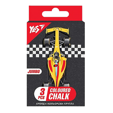 Крейда кольорова YES Race legend 3 шт, JUMBO