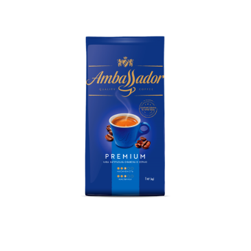 Кава в зернах 1кг, "Blue Label", AMBASSADOR PREMIUM