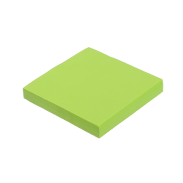 Блок для нотаток NEON, 75х75мм, 100арк., салатовий