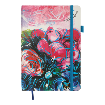 Книжка записна CHERIE А5, 96л, нелінов, штучна шкіра, синій