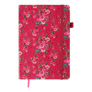 Книжка записна CHERIE, А5, 96 арк. кліт.  шт.шкіра, червона