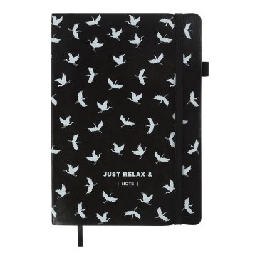 Книжка записна RELAX, А5, 96 арк. кліт.  шт.шкіра, чорна