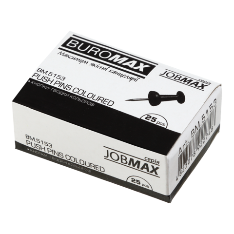 Кнопки-цвяшки кольорові, JOBMAX, 25 шт. в карт.коробці #2