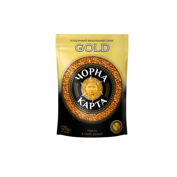 Кава розчинна Чорна Карта Gold, пакет, 120г 