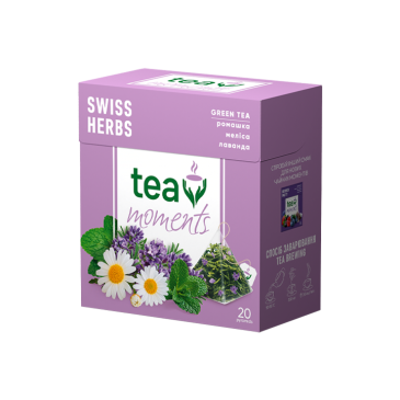 Чай зелений 1.7г*20, пірамідки, "Swiss Herbs", Tea Moments
